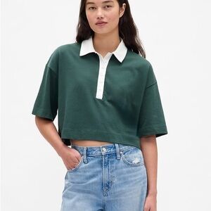 GAP Organic Cotton VintageSoft Heavyweight Crop Polo Shirt